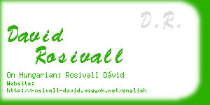 david rosivall business card